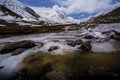 Along way at Khardung La Pass in Ladakh, India. Royalty Free Stock Photo