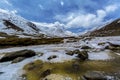 Along way at Khardung La Pass in Ladakh, India. Khardung La is a high mountain pass located in the Ladakh region of the Indian sta Royalty Free Stock Photo