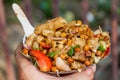 Aloo Chana Chaat - street food in Kolkata, Ind Royalty Free Stock Photo