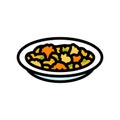aloo gobi indian cuisine color icon vector illustration
