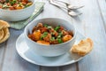 Aloo gosht with naan bread