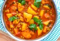 Vegan Indian curry- aloo matar Royalty Free Stock Photo
