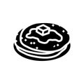aloo paratha indian cuisine glyph icon vector illustration