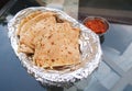 Aloo paratha ,Indian food, potato stuffed bread Royalty Free Stock Photo