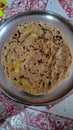 Aloo paratha making recipe Indian style Royalty Free Stock Photo