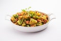 Aloo shimla mirch sabji or dry Potato Capsicum curry is an indian main course recipe Royalty Free Stock Photo