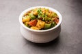 Aloo shimla mirch sabji or dry Potato Capsicum curry is an indian main course recipe Royalty Free Stock Photo