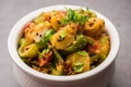 Aloo shimla mirch sabji or dry Potato Capsicum curry is an indian main course recipe Royalty Free Stock Photo
