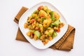 Aloo shimla mirch sabji or dry Potato Capsicum curry is an indian main course recipe Royalty Free Stock Photo