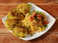 Aloo Tikki chaat, a famous midday snack in india