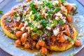 Indian street food or chaat - chole tikki Royalty Free Stock Photo