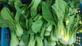 alot of green vegetable in the basket Royalty Free Stock Photo