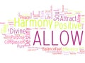 Alow harmony positive word tag concept Royalty Free Stock Photo