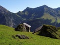 Alp huts in the Raetikon mountains Royalty Free Stock Photo