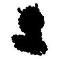 Alpaca animal. Silhouette Llama. black hand drawn. Vector illustration. Royalty Free Stock Photo