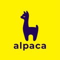 Alpaca Llama logo vector icon Royalty Free Stock Photo