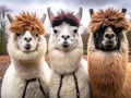 Ai Generated illustration Wildlife Concept of Alpaca Llamas Royalty Free Stock Photo