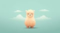 Minimalist Alpaca Vector Illustration Background