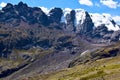 Alpacas near the Vilcanota Mountain Range in Peru Royalty Free Stock Photo