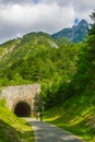 Alpe adria route bike path old train tunnel Royalty Free Stock Photo