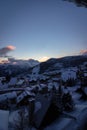 Alpe d`Huez - A ski town in the French Alps in the middle of a blizzard Royalty Free Stock Photo