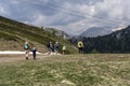 Alpe Lusia, Dolomites, Alps, Italy. Beautiful Mountain View. Summer mountain landscape in val di Fassa, Italian dolomites