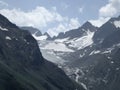 Alpeiner Ferner glacier at Stubai high-altitude hiking trail, lap 2 in Tyrol, Austria Royalty Free Stock Photo