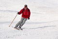 Alpen skier man freeride on winter resort