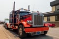 Alpena Michigan, USA - July 19, 2021: Peterbilt truck park on street in Alpena