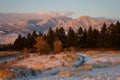 Alpenglow on the Bridger Mountains in Bozeman, Montana Royalty Free Stock Photo