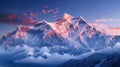 Alpenglow on snowcapped peaks ultrarealistic wideangle photography in high resolution