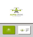 Alpha drone logo Royalty Free Stock Photo