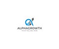 Alpha and Growth Symbol Logo Template. Graph Chart and Alfa Vector Design