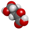 Alpha-ketoglutaric acid ketoglutarate, oxo-glutarate. Intermediate molecule in the Krebs cycle. Found to prolong lifespan in. Royalty Free Stock Photo