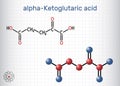 Alpha-ketoglutaric acid, 2-oxoglutaric acid, oxoglutarate, alpha ketoglutarate molecule
