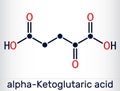 Alpha-ketoglutaric acid, 2-oxoglutaric acid, oxoglutarate, alpha ketoglutarate molecule. It is intermediate metabolite in Krebs