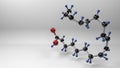 Alpha-linolenic acid 3D molecule illustration. Royalty Free Stock Photo