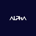 Alpha logo on dark in minimal design