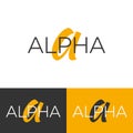 Alpha logo. Letter A logo. Vector logo template. Logotype concept. Royalty Free Stock Photo
