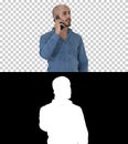 Arabic man talking on the phone, Alpha Channel Royalty Free Stock Photo