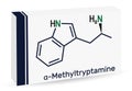 alpha-Methyltryptamine, ÃÂ±MT, AMT, molecule. It is psychedelic, stimulant, antidepressant and entactogen drug. Royalty Free Stock Photo