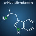 alpha-Methyltryptamine, ÃÂ±MT, AMT, molecule. It is psychedelic, stimulant, antidepressant and entactogen drug. Structural Royalty Free Stock Photo