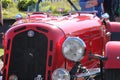 Alpha Romeo 6C sports car red Mid 1930`s front detail Royalty Free Stock Photo