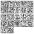 Alphabet from 16th century Royalty Free Stock Photo