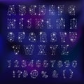 Alphabet ABC vector alphabetical font constellation with letters from stars astromomy alphabetic typography illustration