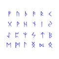 Alphabet with ancient Old Norse runes (Futhark) Set of 24 scandinavian and germanic letters
