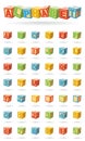 Alphabet on a baby cubes vector. Easy to change colors and rotate blocks.