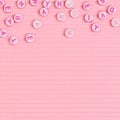 Alphabet beads border pink wallpaper background