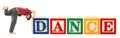 Alphabet Blocks and Adorable Boy DANCE Royalty Free Stock Photo