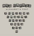 Alphabet blocks baby blocks font Royalty Free Stock Photo